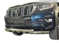 Защита бампера Toyota Prado 150 2018-... - тип: модельная, с пластинами фото 0