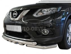 Захист бампера Nissan X-Trail 2014-2017 - тип: модельний, з пластинами фото 0