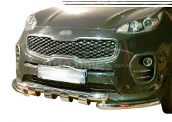 Защита бампера Kia Sportage 2019-2021 - тип: модельная, с пластинами фото 0