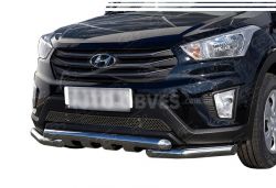 Hyundai Creta bumper protection - type: model, with plates фото 0