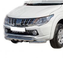 Bumper protection Mitsubishi L200 2015-2018 - type: model, with plates фото 0