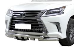 Bumper protection Lexus LX570 2015-2020 - type: model, with plates фото 0