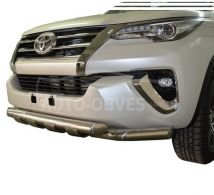 Захист бампера Toyota Fortuner 2015-... - тип: модельний з пластинами фото 0
