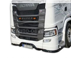 Front bumper protection for Scania euro 6 - color: black - type: v4 фото 0