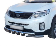 Защита бампера Kia Sorento FL 2013-2016 - тип: модельная, с пластинами фото 0