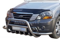 Front bumper protection Kia Sorento 03-09 - type: with additional tubes фото 0