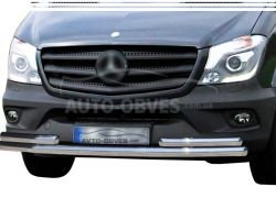 Front bar Mercedes Sprinter 2013-2018 - type: with additional tubes фото 0