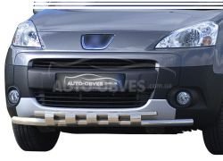 Bumper protection Peugeot Partner 2008-2014 - type: model with plates фото 0