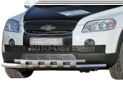 Bumper protection Chevrolet Captiva 2006-2011 - type: model with plates фото 0