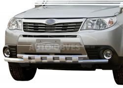 Защита бампера Subaru Forester 2008-2012 - тип: модельная с пластинами фото 0