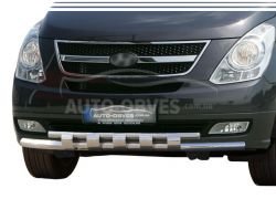 Bumper protection Hyundai H1 2008-2017 - type: model with plates фото 0