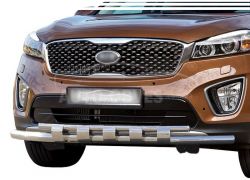 Захист бампера Kia Sorento Prime 2015-... - тип: модельний з пластинами фото 0