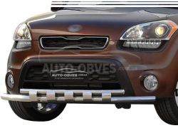 Bumper protection Kia Soul 2009-2014 - type: model with plates фото 0