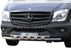 Защита бампера Mercedes Sprinter 2013-… - тип: модельная с пластинами фото 0