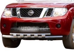 Bumper protection Nissan Pathfinder 2010-2014 - type: model with plates фото 0