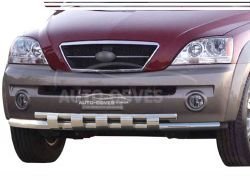 Защита бампера Kia Sorento I - тип: модельная с пластинами фото 0