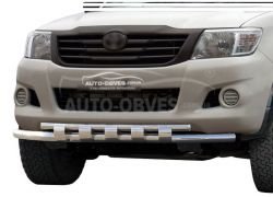 Защита бампера Toyota Hilux 2012-2015 - тип: модельная с пластинами фото 0