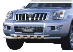 Bumper protection Toyota Prado 120 2003-2008 - type: model with plates фото 0