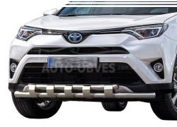 Защита бампера Toyota Rav4 2016-2019 - тип: модельная с пластинами фото 0