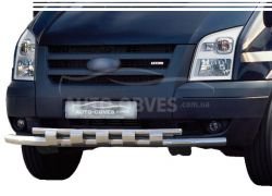 Захист бампера Ford Transit 2006-2014 - тип: модельний з пластинами фото 0