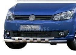 Bumper protection Volkswagen Caddy 2010-2015 - type: model with plates фото 0