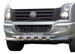 Bumper protection Volkswagen Crafter 2011-2016 - type: model with plates фото 0