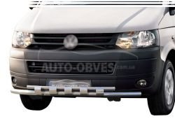 Захист бампера VW T5 2010-2015 Caravelle, Multivan, Transporter - тип: модельний з пластинами фото 0