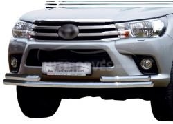Front arch Toyota Hilux 2015-2020 - type: with additional pipes фото 0