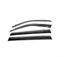 Toyota Highlander 2021-... window deflectors - type: with chrome 4 pcs фото 0