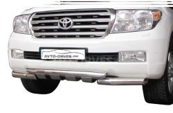 Bumper protection Toyota Land Cruiser 200 2007-2016 - type: model with plates фото 0