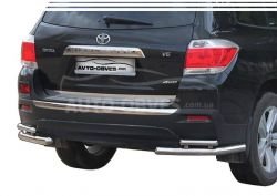 Toyota Highlander rear bumper protection - type: double corners фото 0