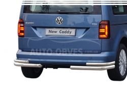 Rear bumper protection Volkswagen Caddy 2015-2020 - type: double corners фото 0