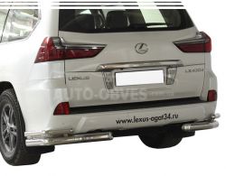 Lexus LX570 rear bumper protection - type: double corners фото 0