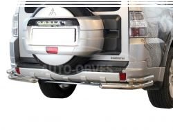 Защита заднего бампера Mitsubishi Pajero Wagon IV - тип: двойные углы фото 0