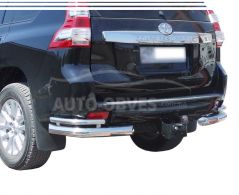 Toyota Prado 150 rear bumper protection - type: double corners фото 0