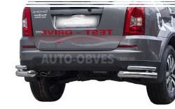 Ssangyong Rexton rear bumper protection - type: double corners фото 0