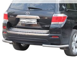 Toyota Highlander rear bumper protection - type: single corners фото 0
