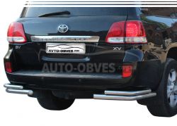 Toyota Land Cruiser 200 rear bumper protection - type: double corners фото 0