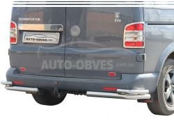 Rear bumper protection VW Transporter T5 - type: double corners фото 0