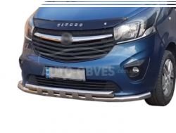 Bumper protection Opel Vivaro 2015-2019 - type: model with plates фото 0