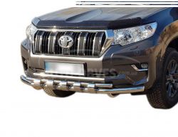 Bumper protection Prado 150 2018-... - type: model with plates фото 0