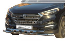 Bumper protection Hyundai Tucson 2019-2021 - type: model with plates фото 0