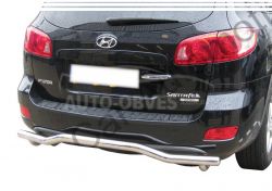 Hyundai Santa Fe rear bumper protection - type: curved фото 0