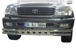 Защита переднего бампера Toyota LC 100 фото 0