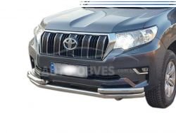 Front roll bar Toyota Prado 150 2018-... - type: with additional pipes фото 0