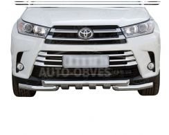 Bumper protection Toyota Highlander 2017-2020 - type: model, with plates фото 0