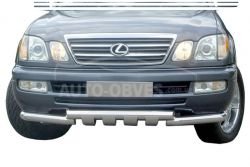 Bumper protection Lexus LX-470 1998-2007 - type: model, with plates фото 0