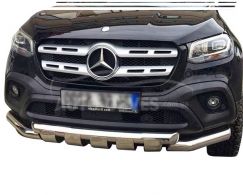 Bumper protection Mercedes X class 2017-... - type: model with plates фото 0