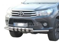 Захист бампера Toyota Hilux - тип: модельний, з пластинами фото 0