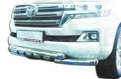 Bumper protection Toyota Land Cruiser 200 2016-2021 - type: model with plates, except Executive фото 0